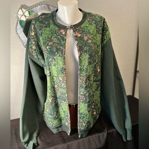 Vintage Jerseez Quilt Knit Pattern Cardigan Sz L